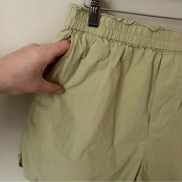 Madewell Poplin Paperbag Light Green Pull On Shorts Women’s Size Medium - Picture 2 of 5